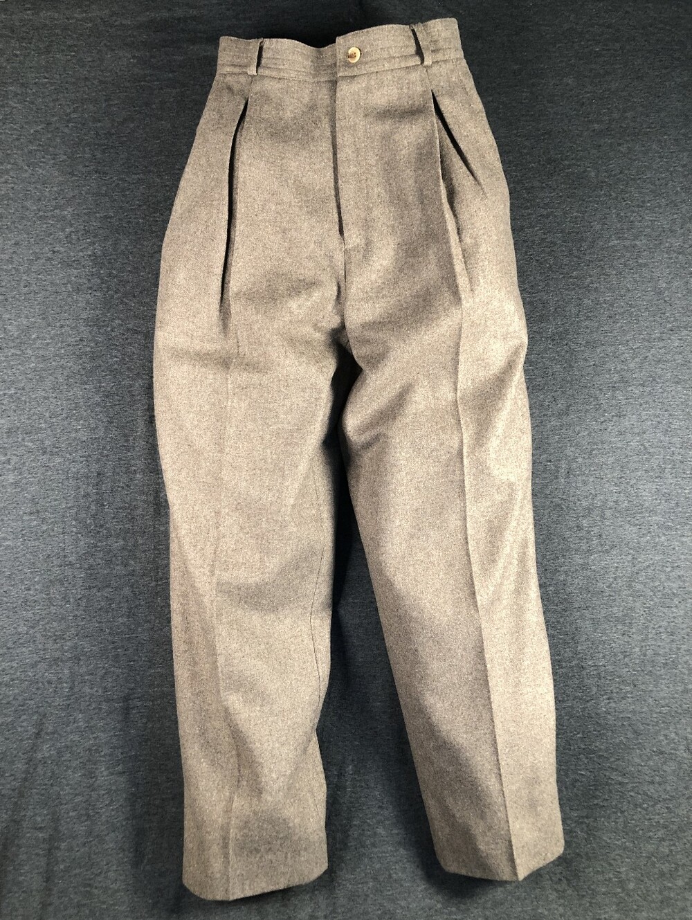Vintage 90's Calvin Klein Women's Brown Wool Slacks with Rust Lining Size 2